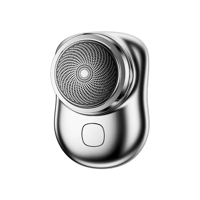 Rechargeable travel electric shaver with 6-blade floating cutter head in silver