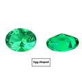 Cultivated emerald gemstone in Columbia green treasure colour showing round and rectangular cuts