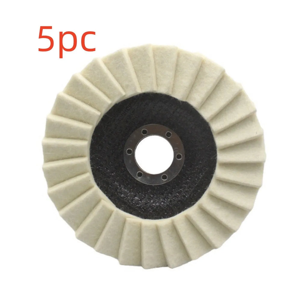 Flat wool flap disc polishing wheel for angle grinder with net cover