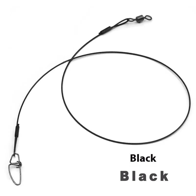 54cm steel wire fishing accessories with double buckle pin in green, black or red colours