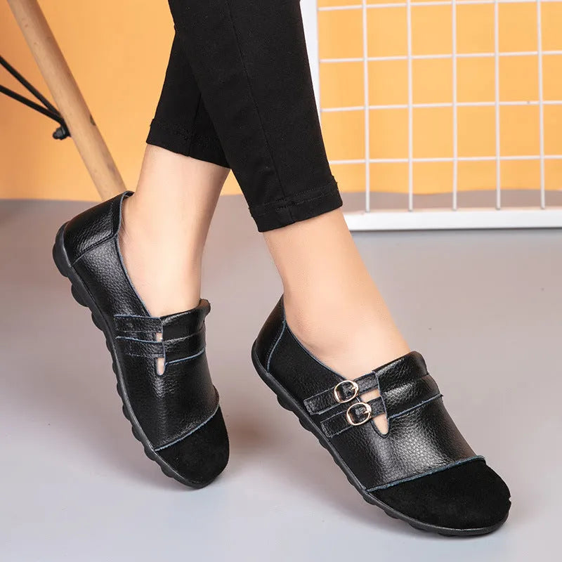 Men's low-top casual flat shoes with Velcro strap and round toe in multiple colours