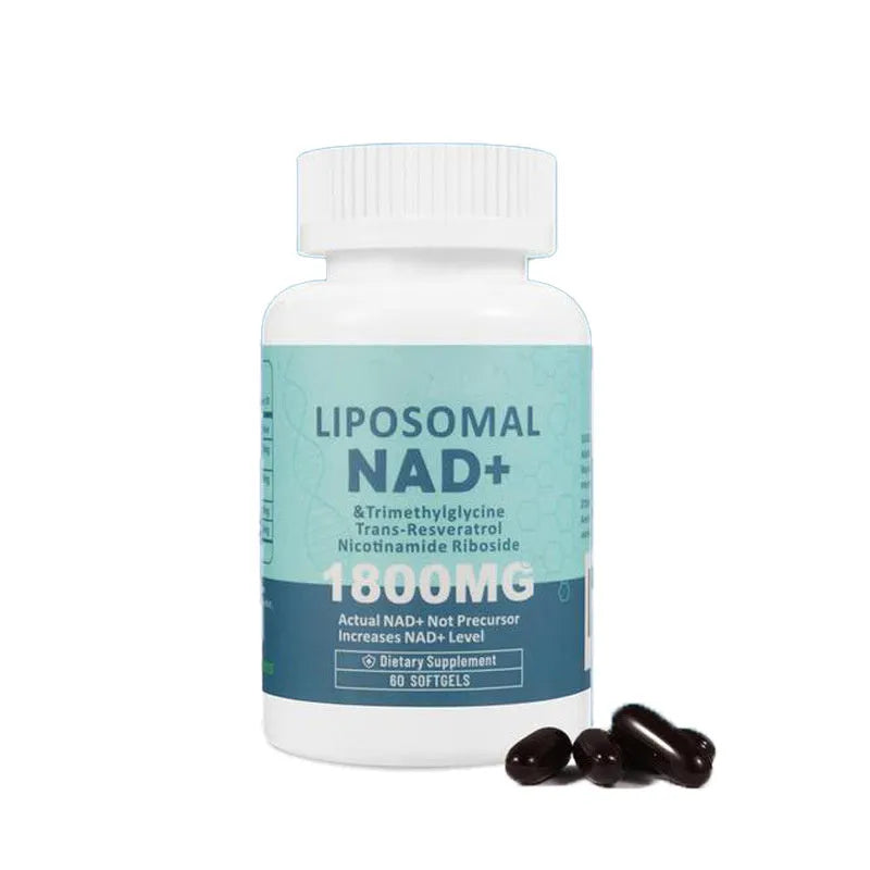 Bottle of Nicotinamide Mononucleotide NMN gel capsules supplement, 60 or 120 pieces.