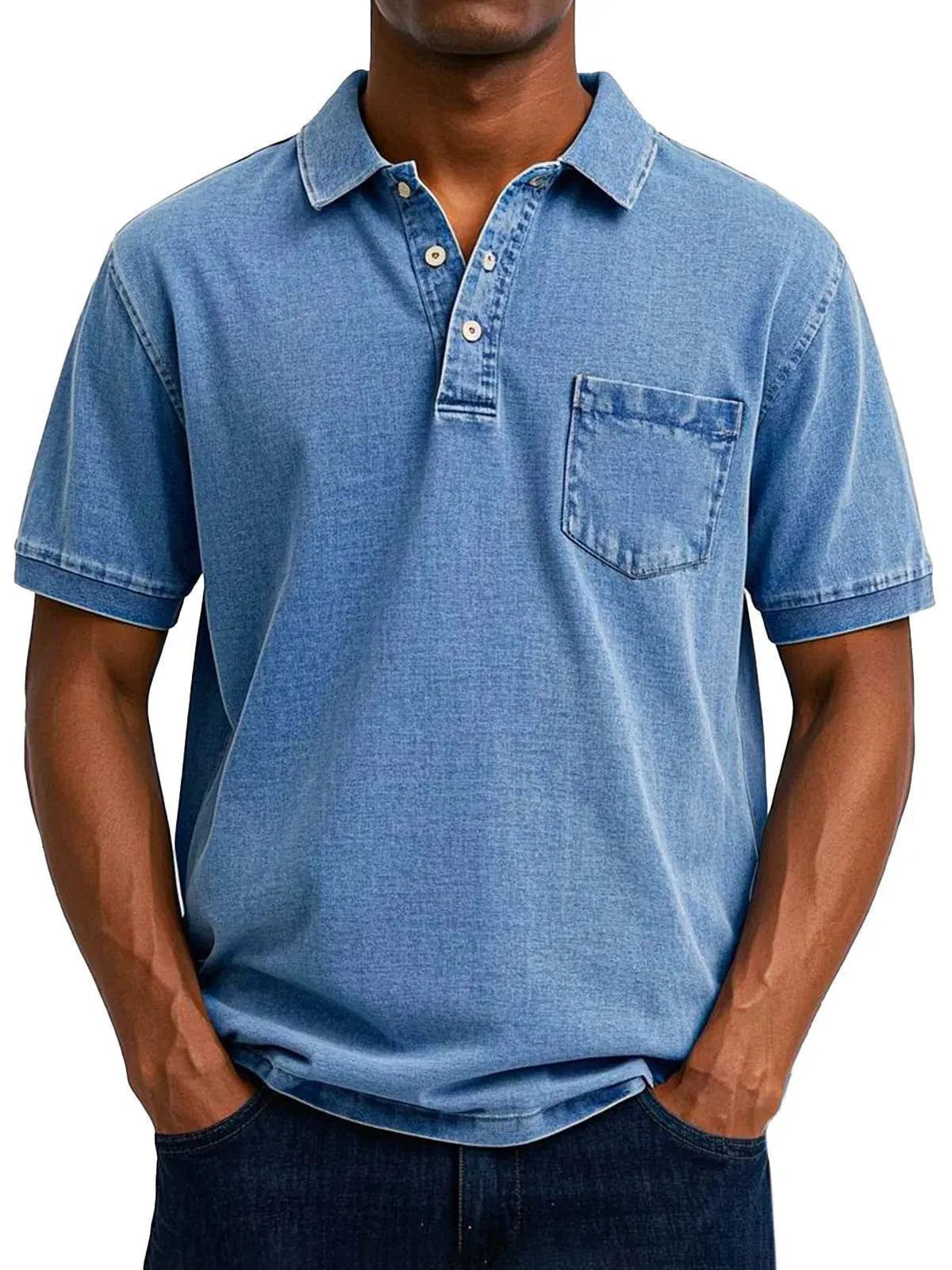 Printed men's loose fit short sleeve shirt in plus sizes with Korean cardigan styling
