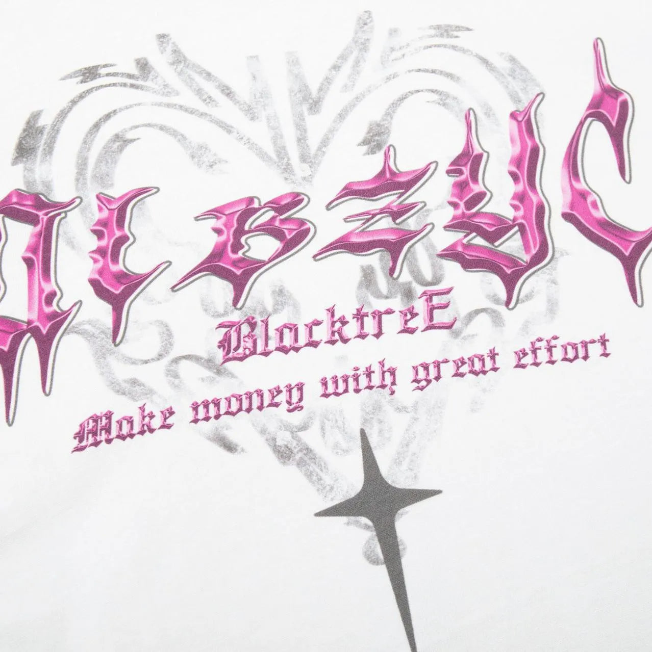 Men's black cotton t-shirt with retro graphic print, loose fit, short sleeves