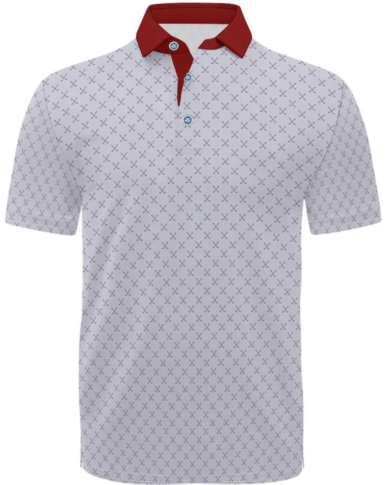 Men's short sleeve mesh T-shirt with 3D printing pattern and zipper decorations