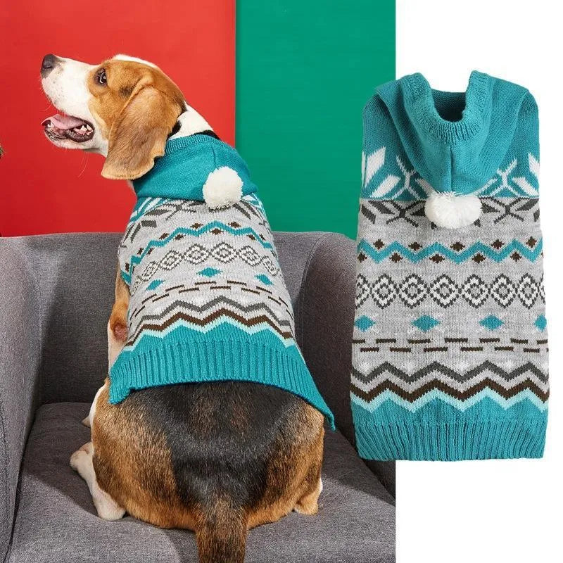 Classic diamond pattern pet sweater for dogs and cats in acrylic material
