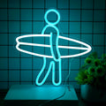 Surfer neon sailboat acrylic plate wall decoration with IP65 water resistance and 5V power