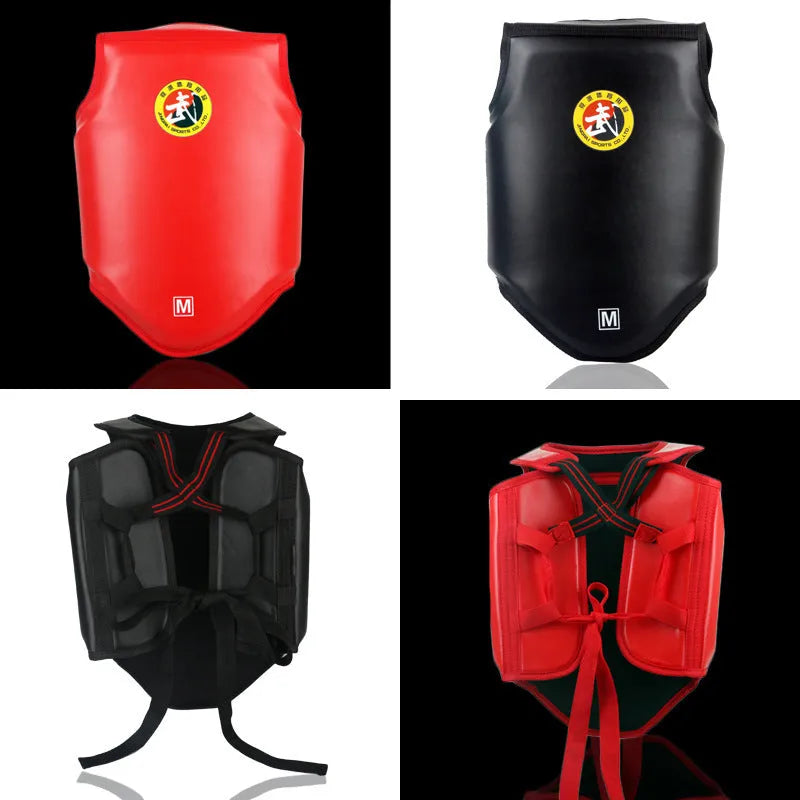 Red one-piece boxing chest protector vest for fighting training