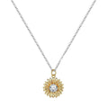 925 silver adjustable sunflower necklace with geometric daisy pendant and cross chain for women