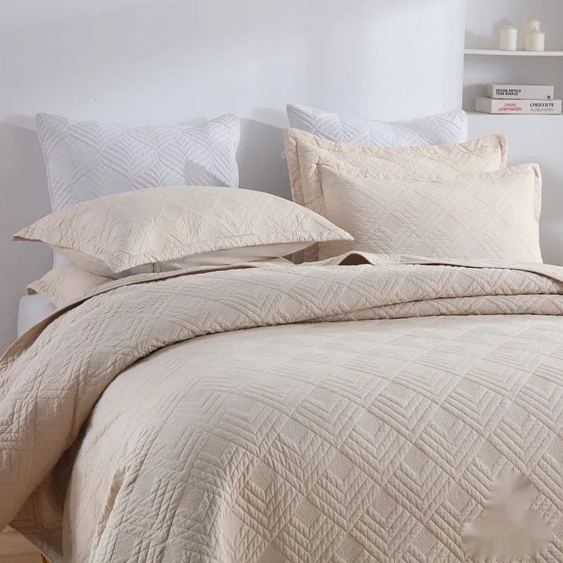 Pure cotton bed cover set showing damask pattern option with bed sheet, duvet cover and pillowcases