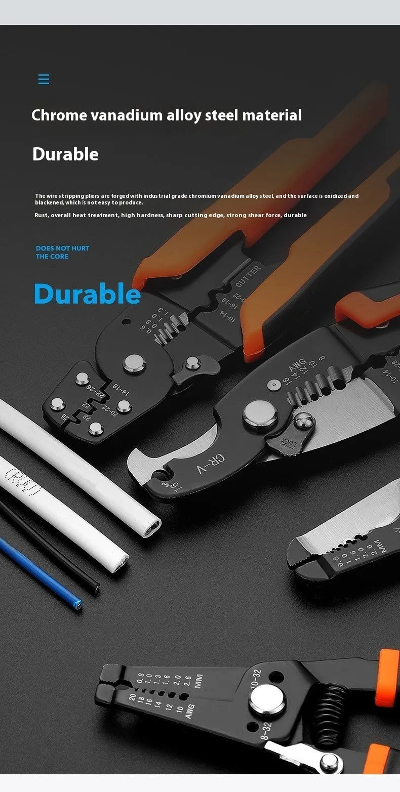 Fully automatic wire stripping pliers tool with box-mounted design
