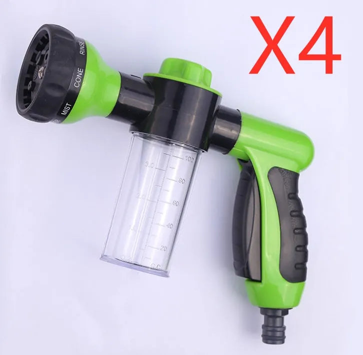 Green high pressure foam spray gun with adjustable nozzle for car washing and garden watering