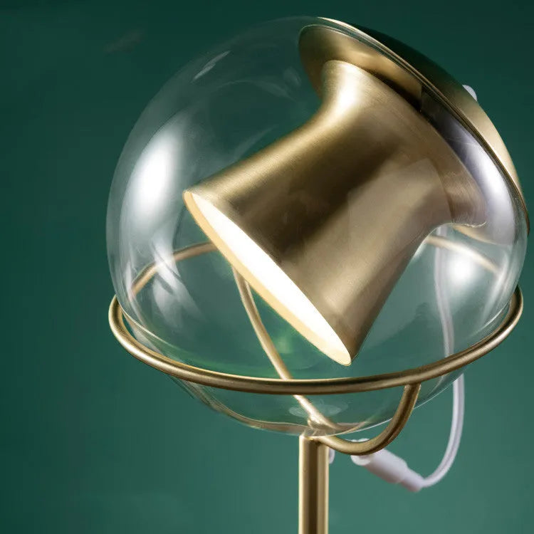 Glass shade dimmable desk lamp with touch switch control and LED lighting