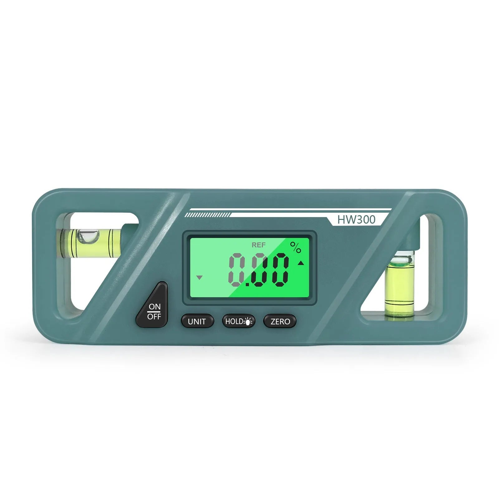 Digital inclinometer level meter with magnetic base showing angle measurement on display