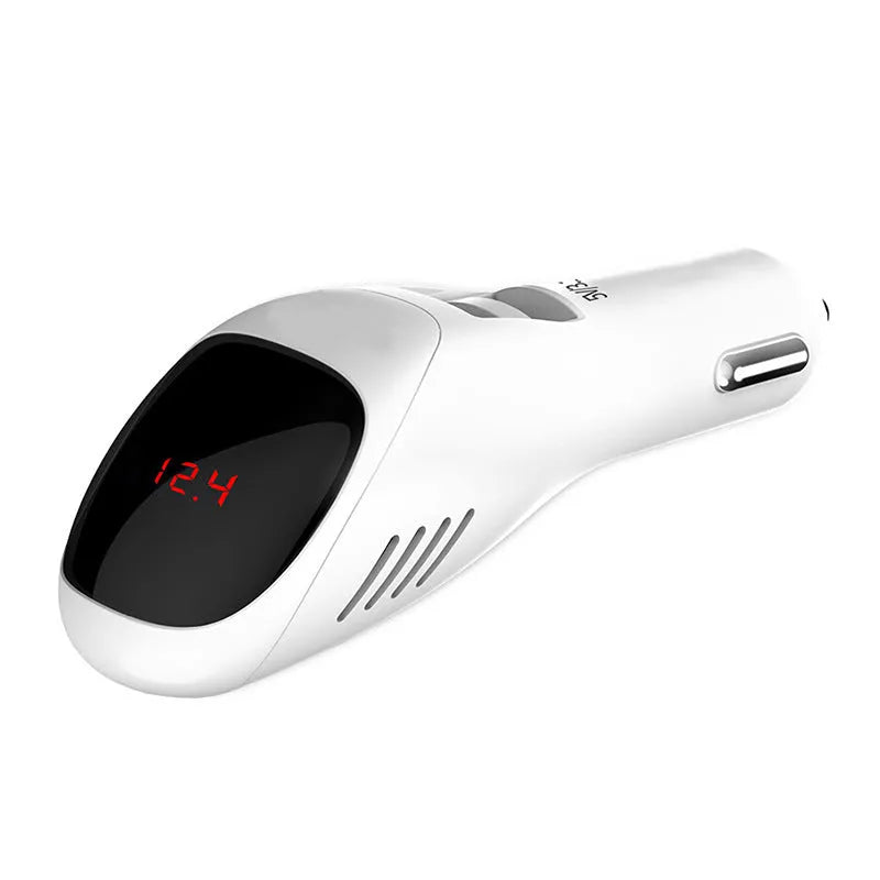 White car USB charger and negative ion air purifier with compact dimensions