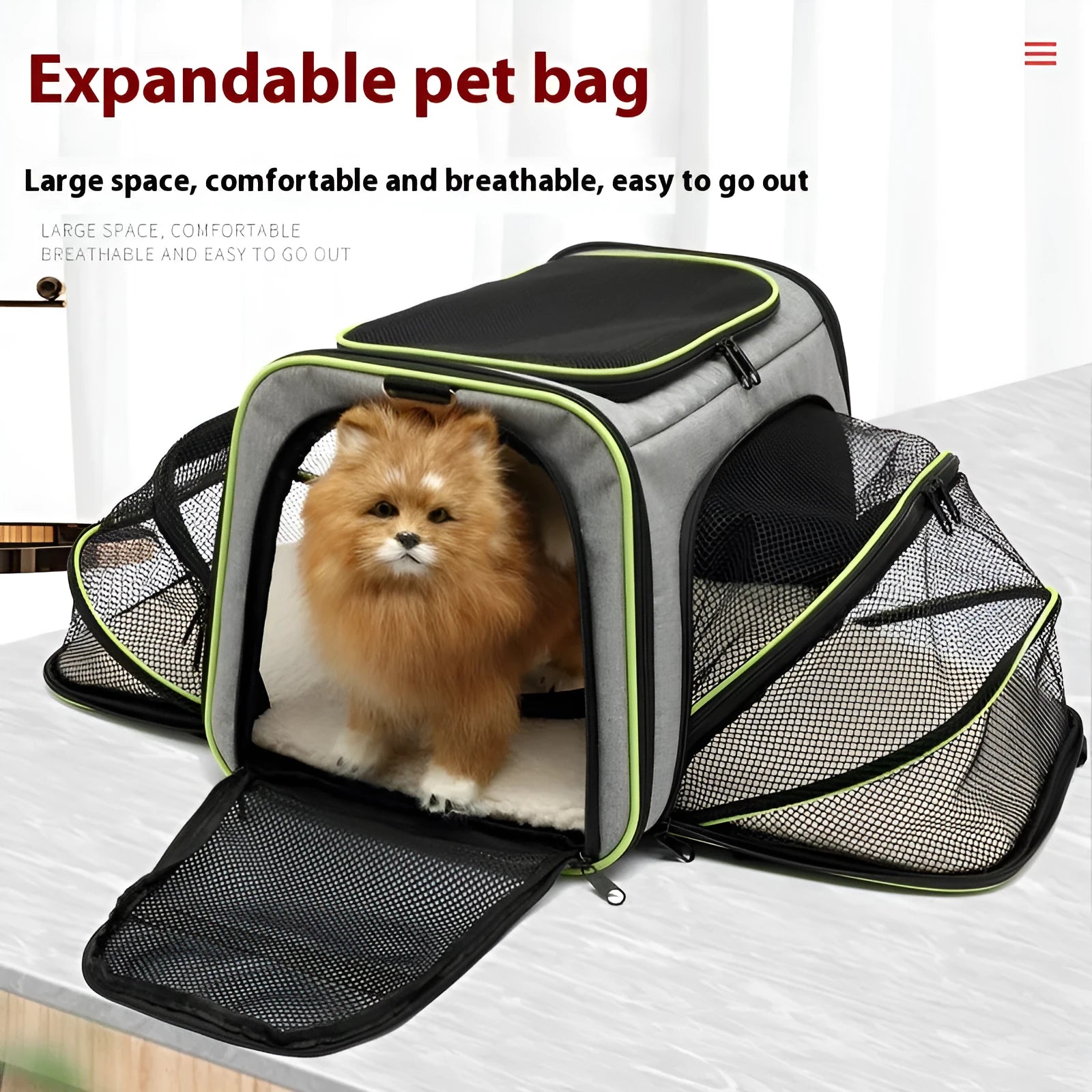 Cat carrier bag made from 600D cation fabric in various colour options with piping details
