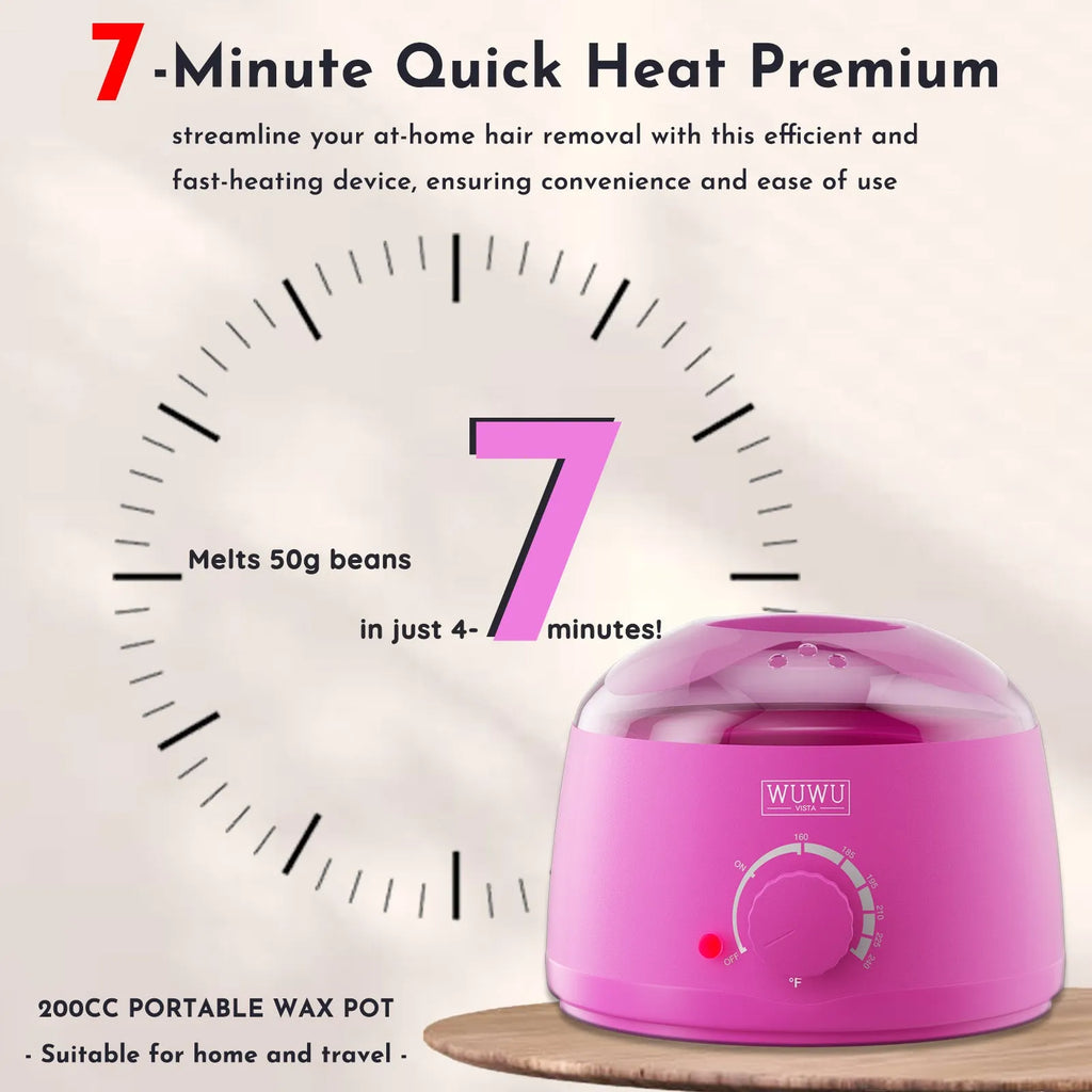 WUWUVISTA 27-piece hair removal wax kit with wax warmer and four coloured wax beads