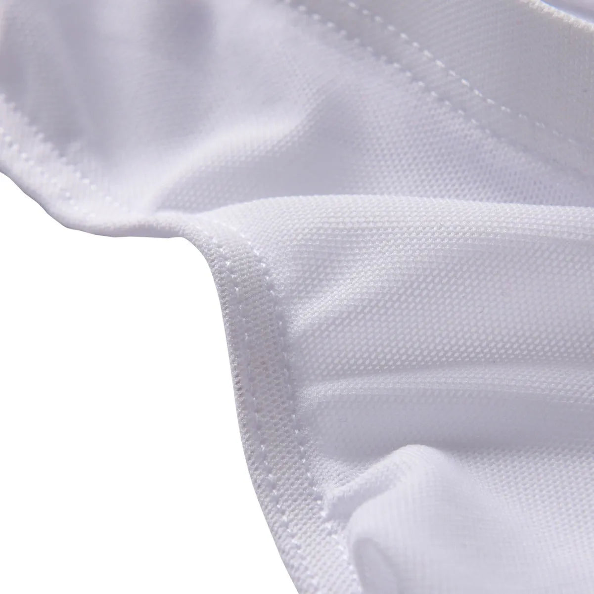 Men's black ice silk low-waist triangle briefs on a white background