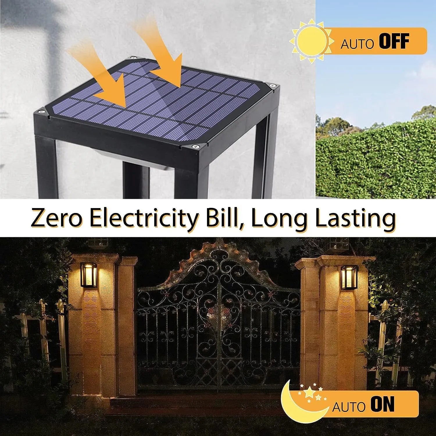 Modern Chinese-style outdoor solar wall lamp with plastic housing for garden and courtyard mounting.