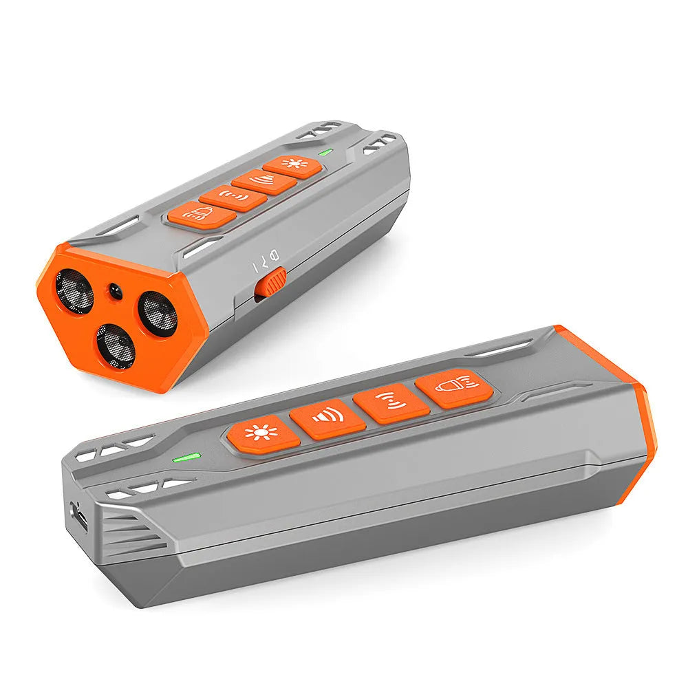 Three head ultrasonic pet trainer remote control in grey orange and black orange colour options