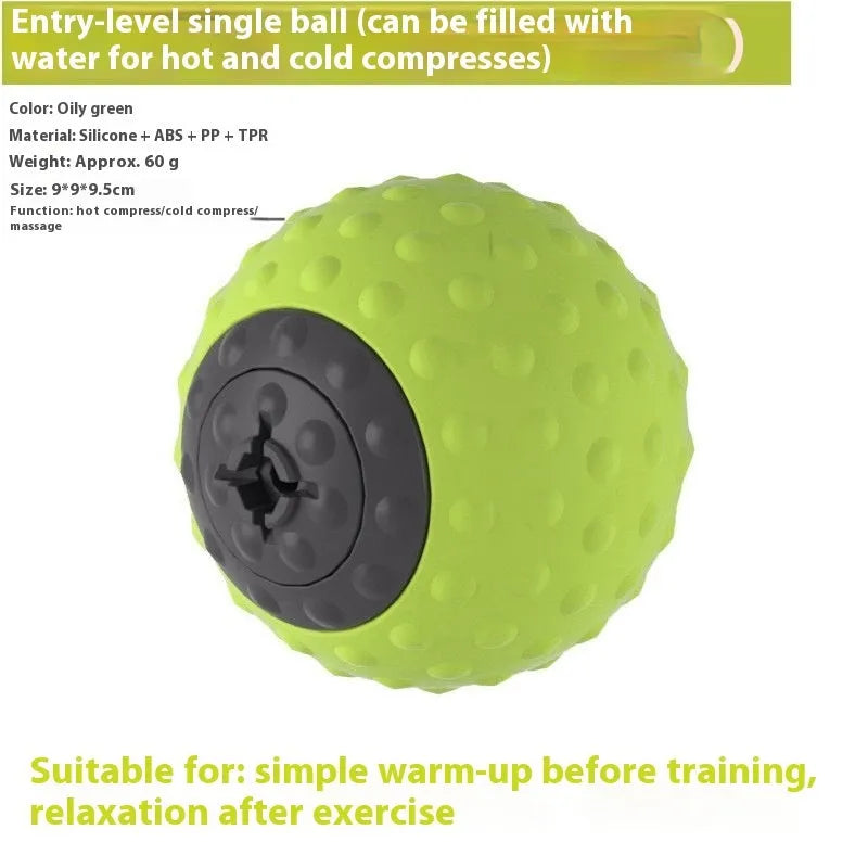 Oil Fruit Green and Caramel Mocha coloured massage balls for cold and hot compress therapy