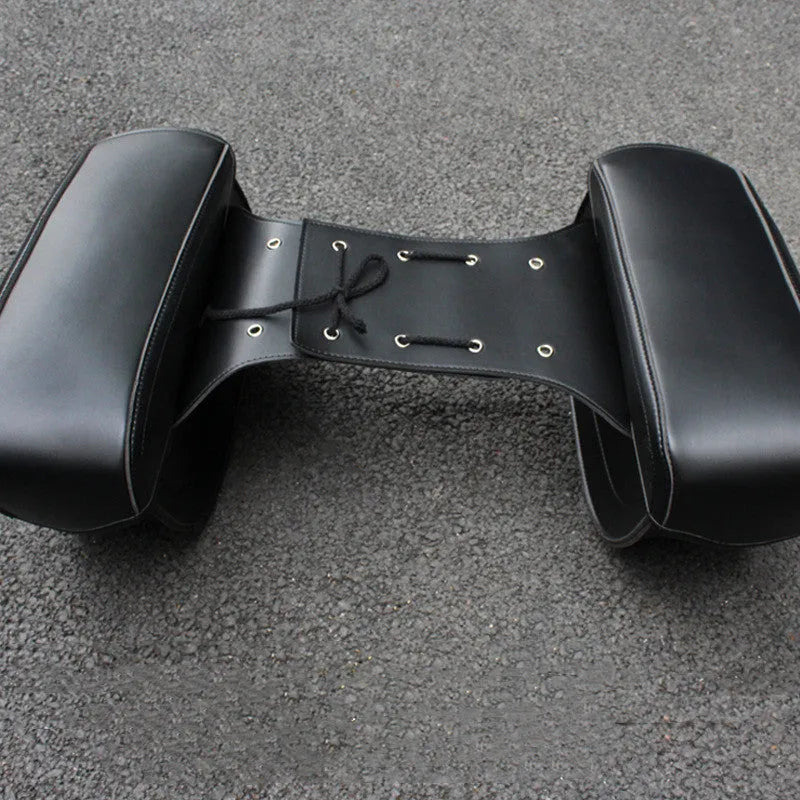 Black retro wind motorcycle side box saddle bag made of PU leather