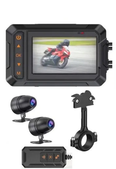 MT65 motorcycle dash cam with 3-inch screen and remote monitoring capabilities