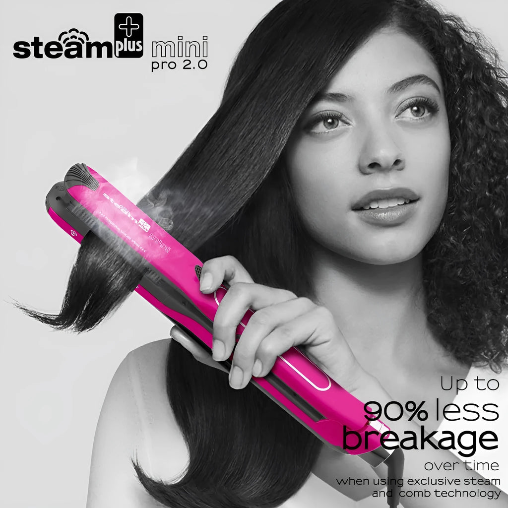 Mini steam splint spray hair straightener in champagne, purple, or rose red colour