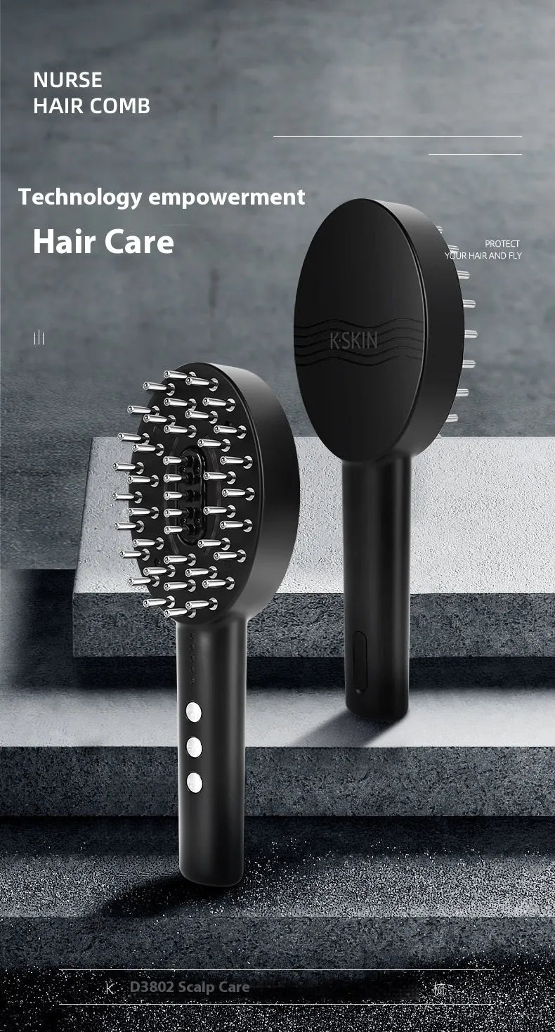 KD3802 black scalp medicine supplying device with vibration massage function and charging cable
