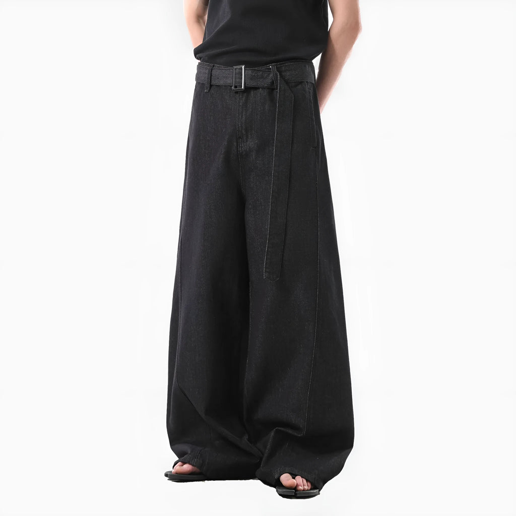 Black high waist straight leg jeans with zip fly in American retro style