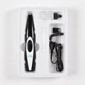 Black USB rechargeable pet hair trimmer clipper for cats and dogs with ceramic blade and cleaning brush