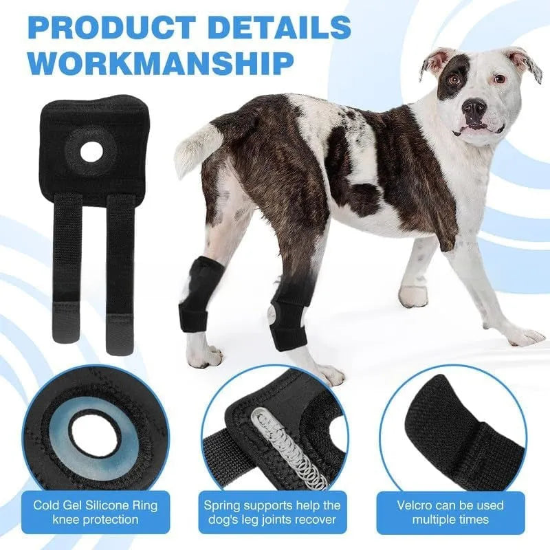 Black polyester pet leg guard for ACL rehabilitation and joint protection in L, M, XL sizes