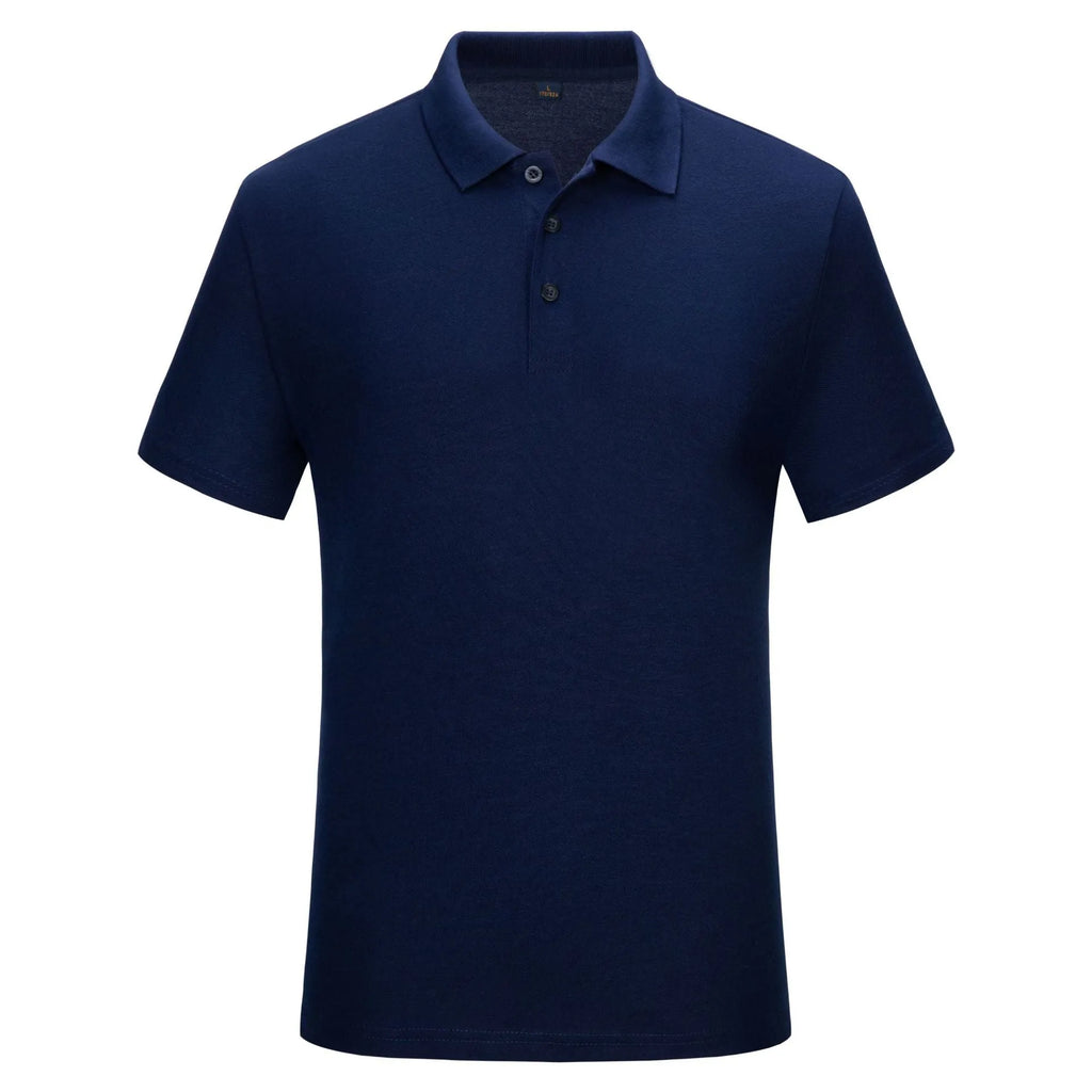Cotton short sleeve polo shirt in solid colour for office work uniform