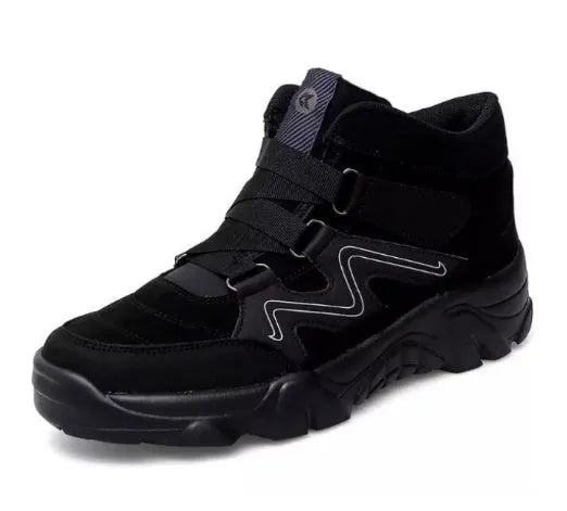 Men's casual shoes in black, brown, dark grey, black white, and black blue colour options.