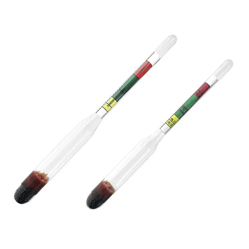 Electrohydraulic hydrometer for automotive battery electrolyte density measurement with glass construction