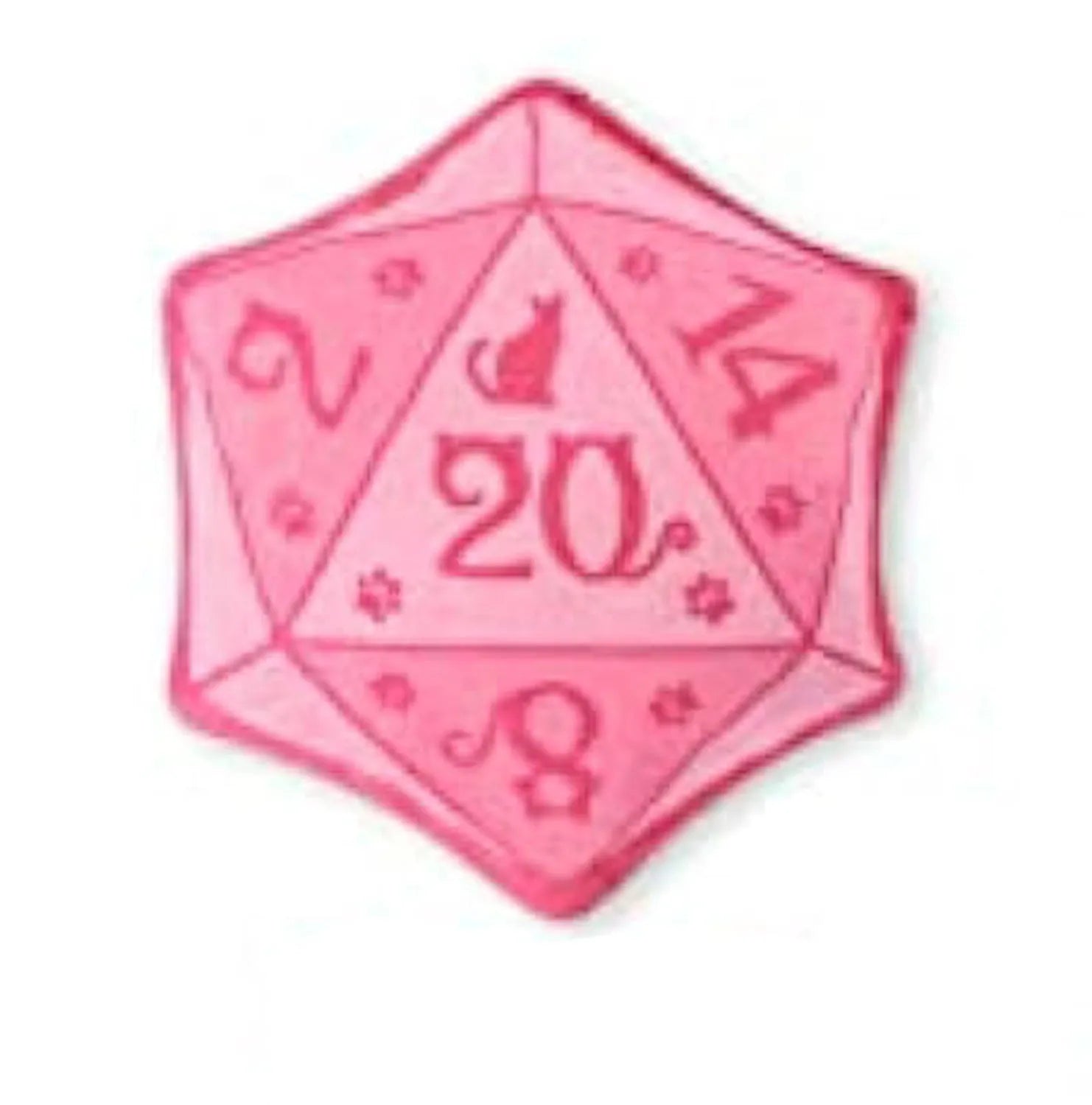 Dice-shaped plush catnip toy in various colours for DND tabletop game cat play