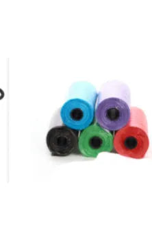 Coloured dog poop bags for waste cleanup showing 22.5 x 30 cm dimensions