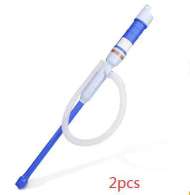 Blue manual siphon pump for fuel transfer with PP plastic construction