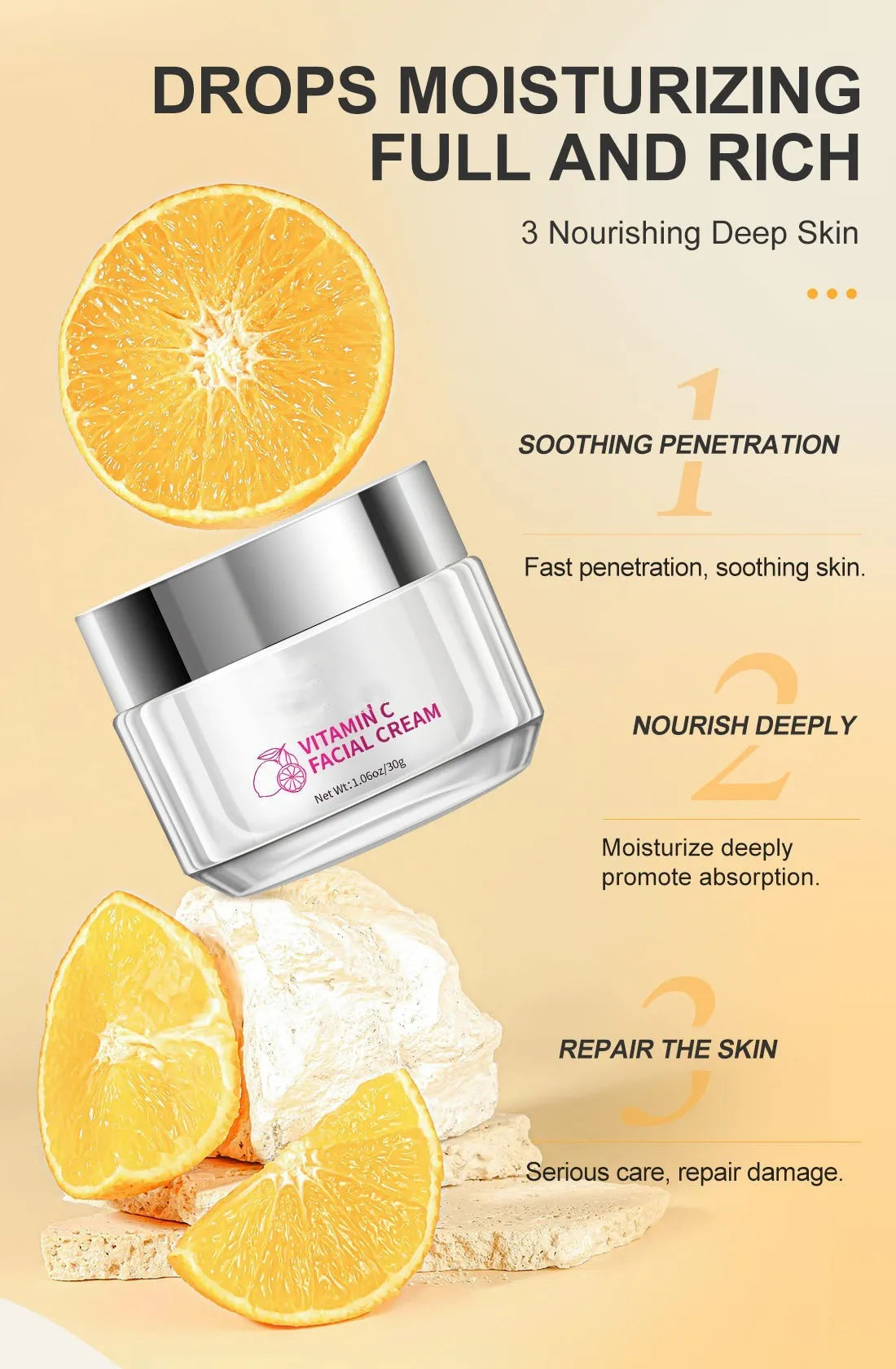 30g tub of universal vitamin C face cream for facial skincare.