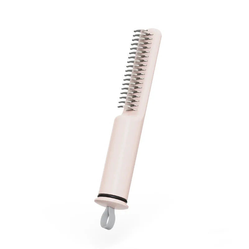 Stainless steel pet dematting comb for dogs with pink handle removing knots from coat