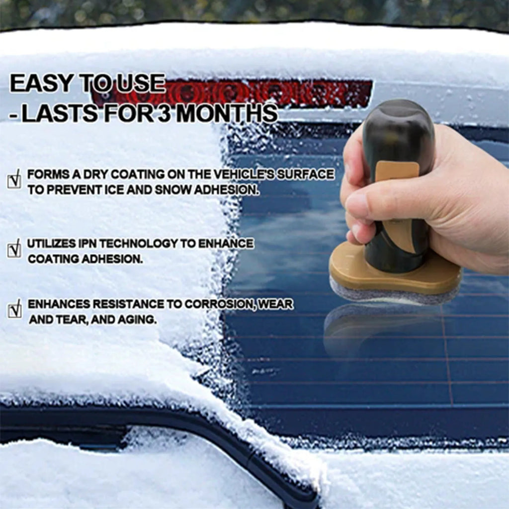 Hydrophobic nano coating car snow brush with PE construction measuring 5x9x14cm