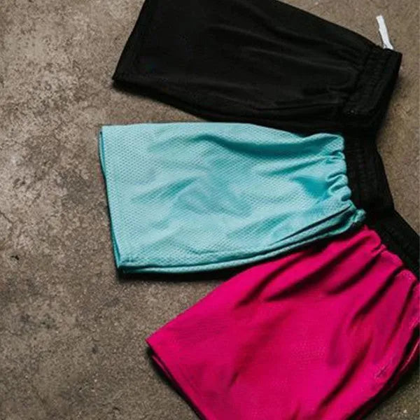 Men's mesh quick-drying shorts in black, red, grass green, purple or sky blue for running and fitness