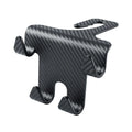 Black ABS plastic car hook and mobile phone bracket organiser for rear seat storage.