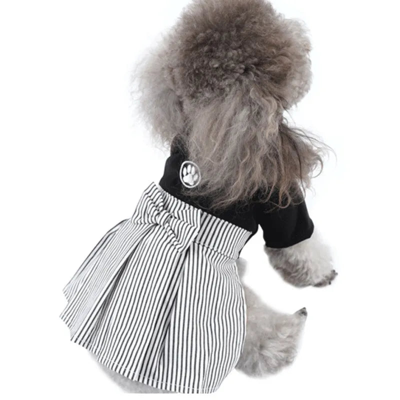 Thin cotton poodle clothing in skirt and trouser styles for warm weather