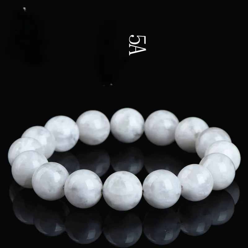 Women's natural blizzard snowflake round crystal bracelet with geometry beads in choice of colour and size