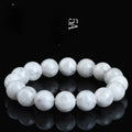 Women's natural blizzard snowflake round crystal bracelet with geometry beads in choice of colour and size