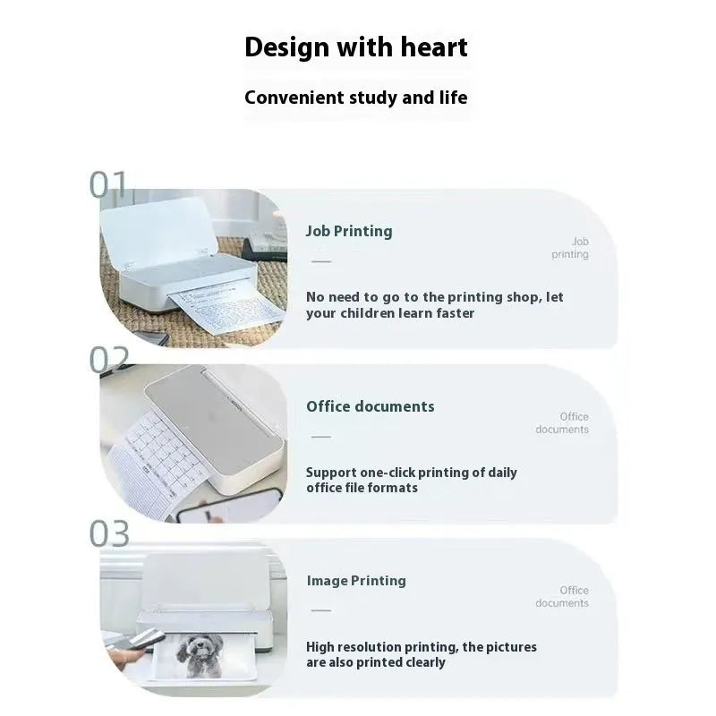 Household small intelligent remote learning printer with plastic construction and ribbon cartridge system