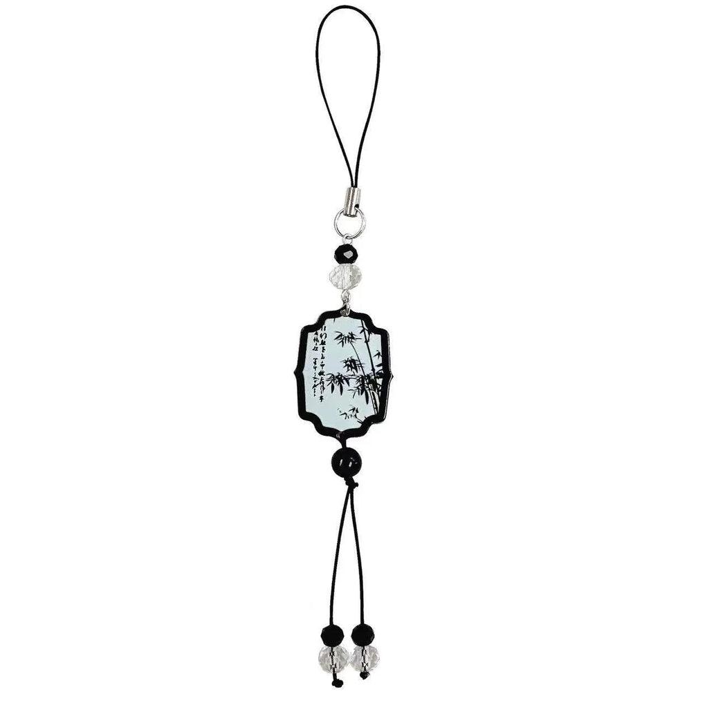 Guofeng floral pattern bead pendant keychain with Chinese style design