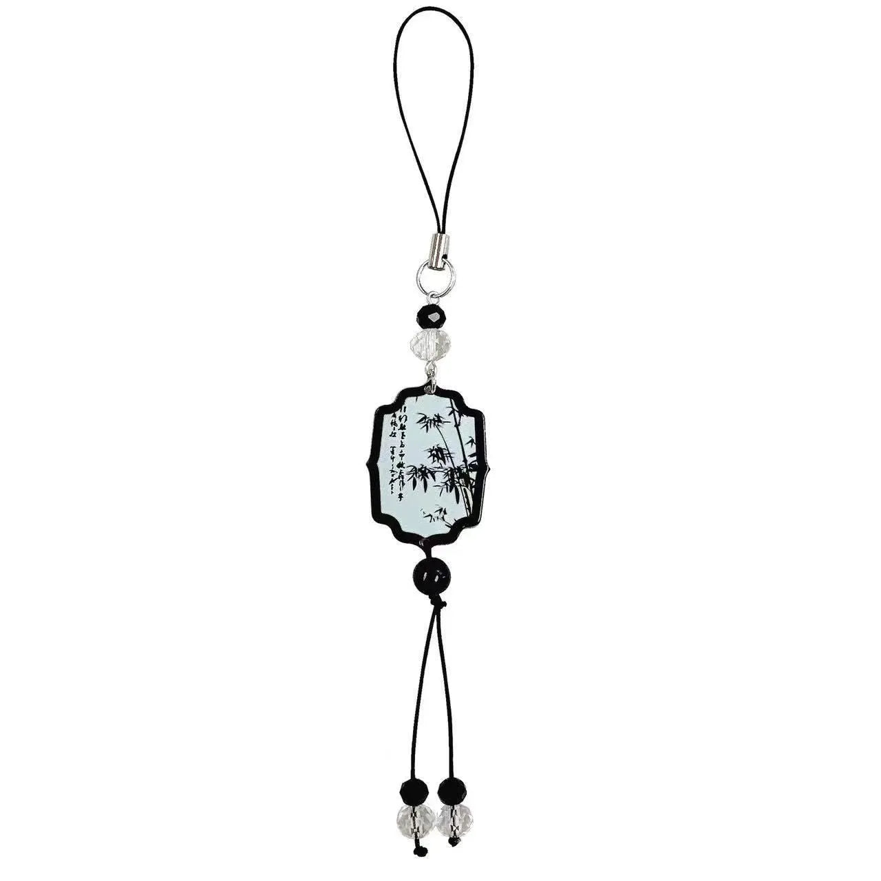 Guofeng floral pattern bead pendant keychain with Chinese style design