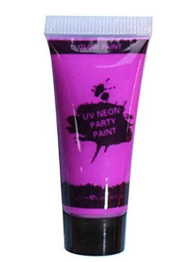 25ml hose tube of neon green face and body paint, labelled as safe and non-toxic gouache